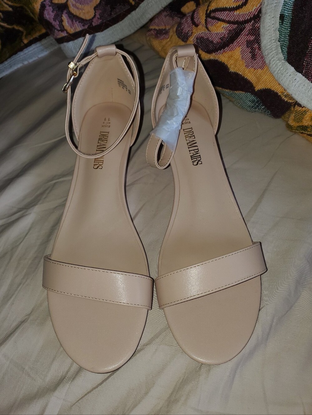 *Brand New* Beige ankle strap wedge sandals - Size 11